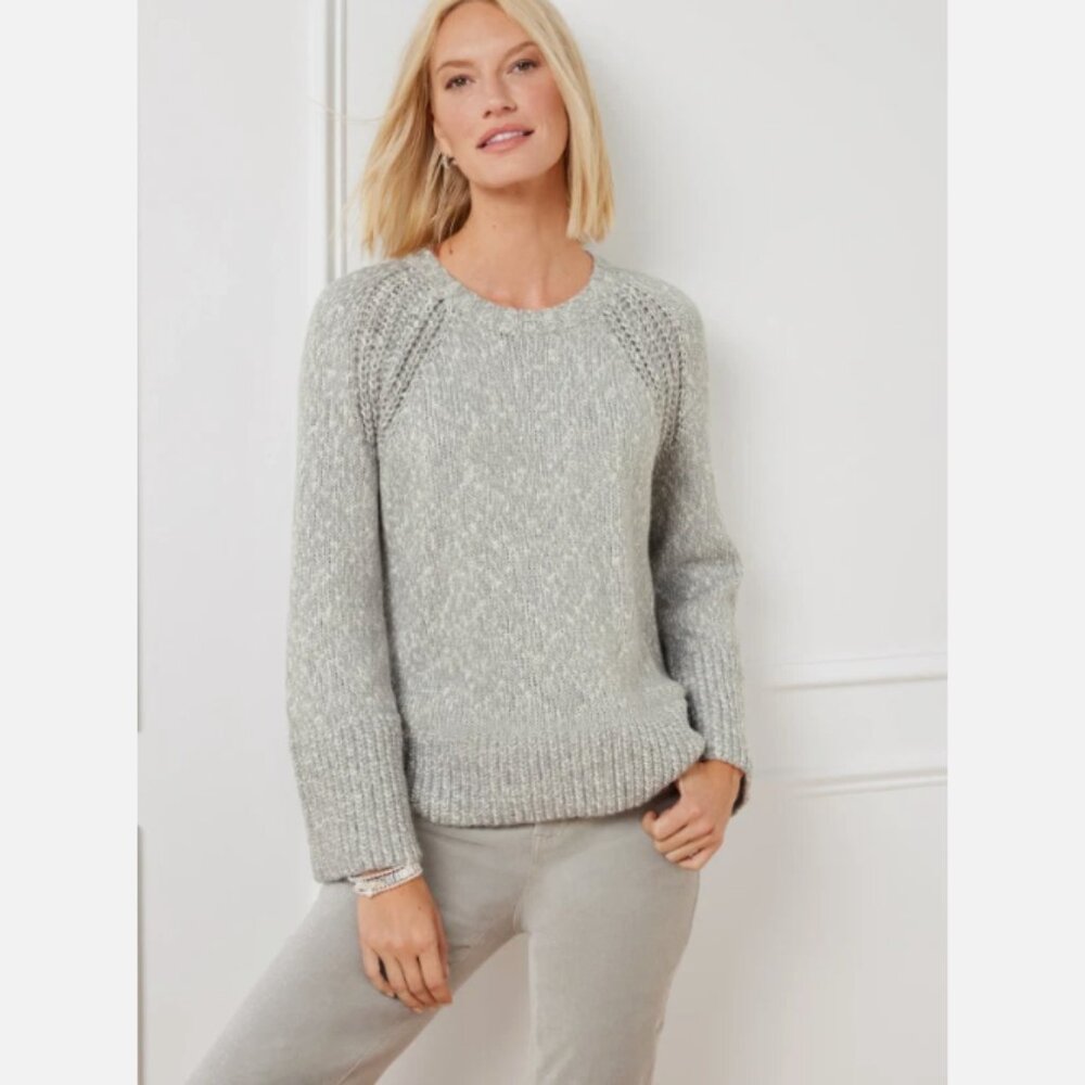 Talbots Gray Marl Shaker Stitch Sweater Size 3X